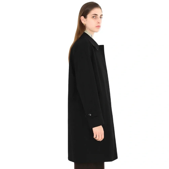 Vintage Burberry Trench Coat Rain Car Coat Lined 14 XX-Long Black Zip out Liner